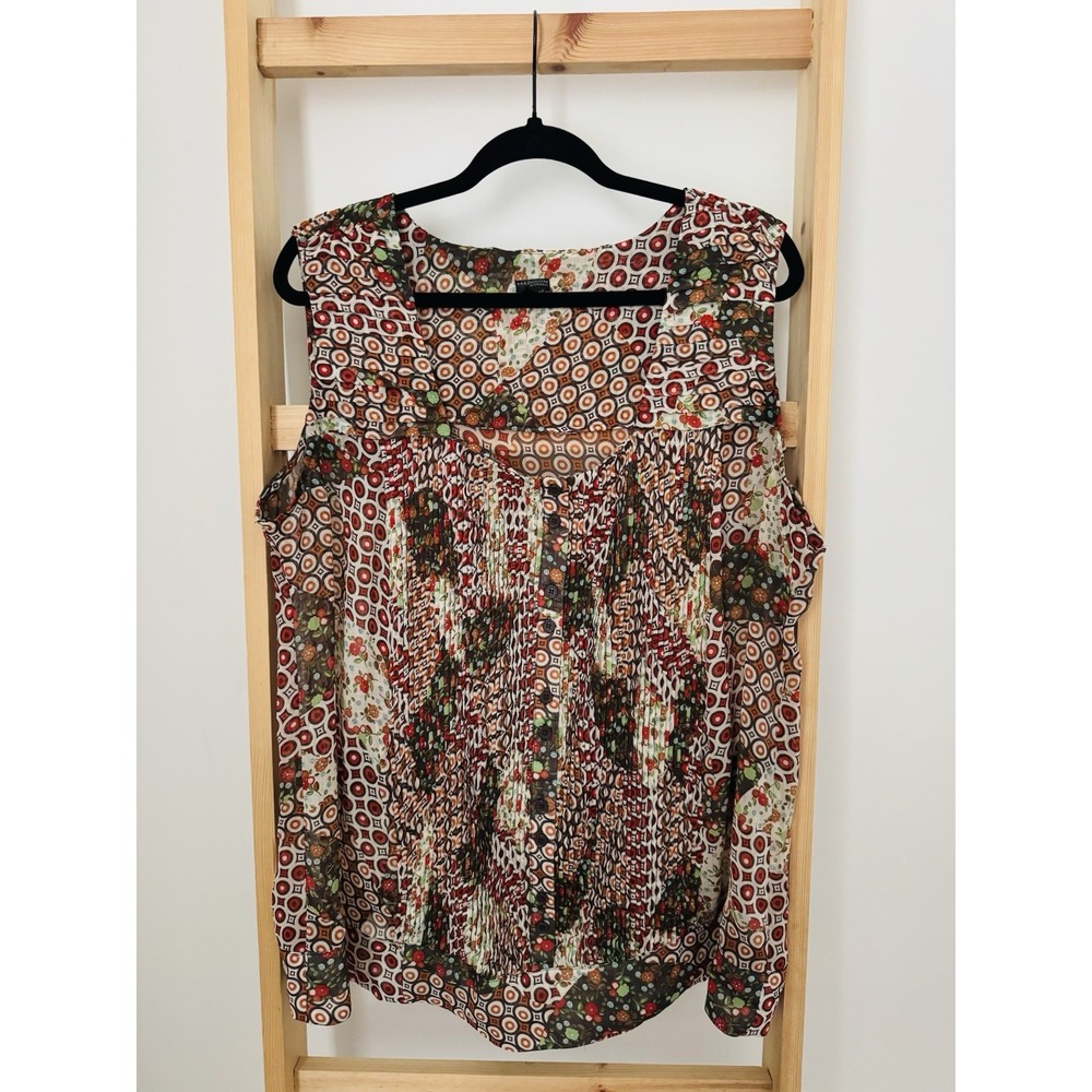 Madison‎ Woman sleeveless top size 16W Boho Fall Floral